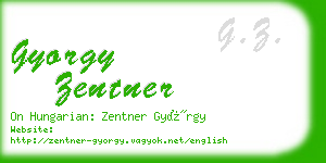 gyorgy zentner business card